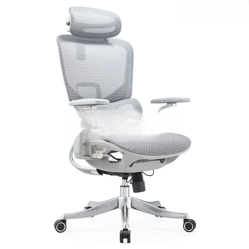 Ghế công thái học Ergonomic Alpha 05 Grey (5D Armrest)