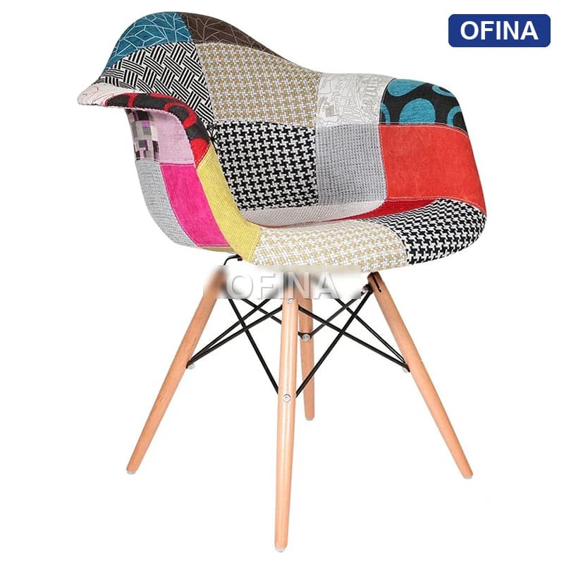 Ghế cafe Thổ Cẩm có tay Eames