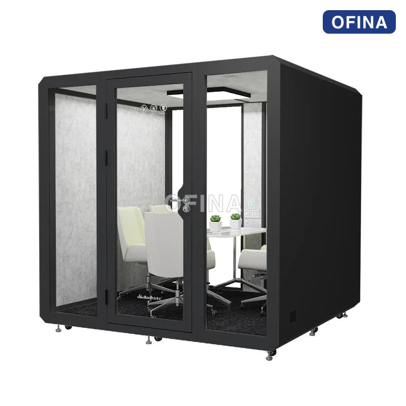 Cabin cách âm di động 8 người — vách 4 lớp, kính dán 11mm