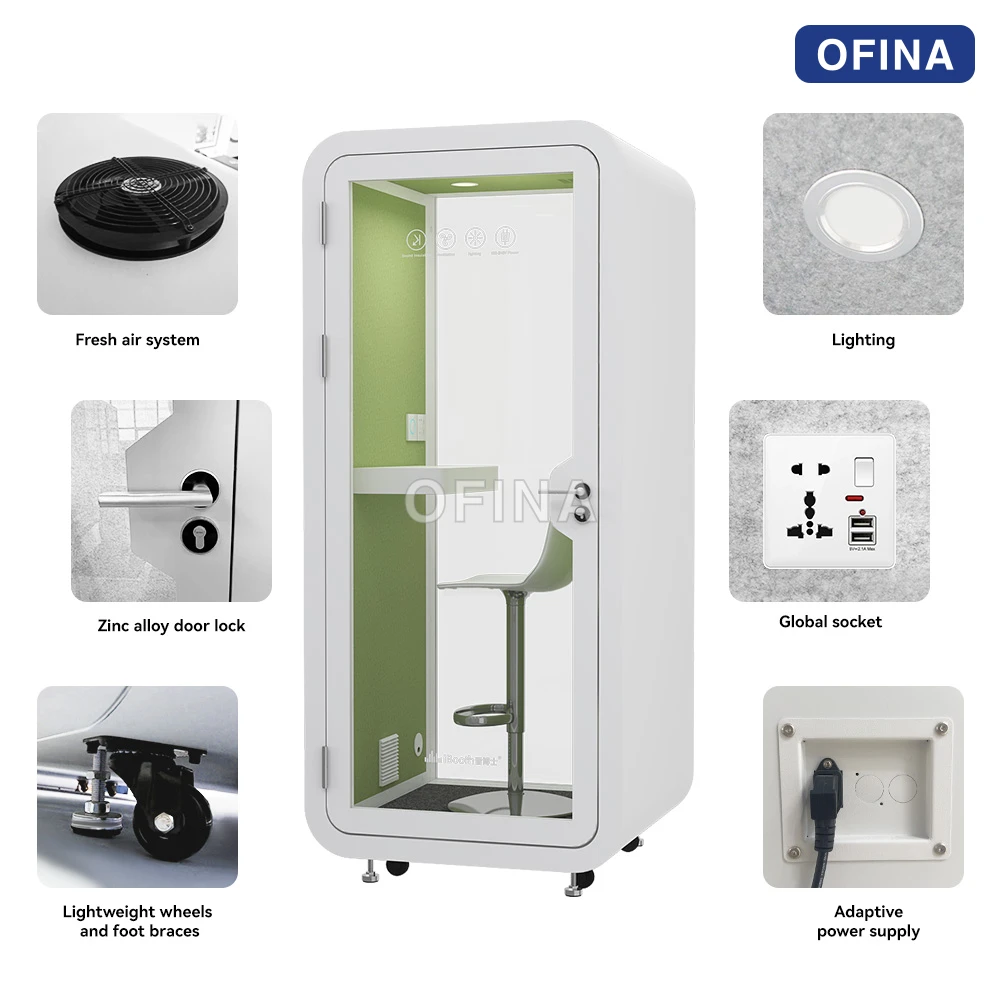 Cabin cách âm di động 1 người — vách 4 lớp, 9 màu vỏ thumbnail 15