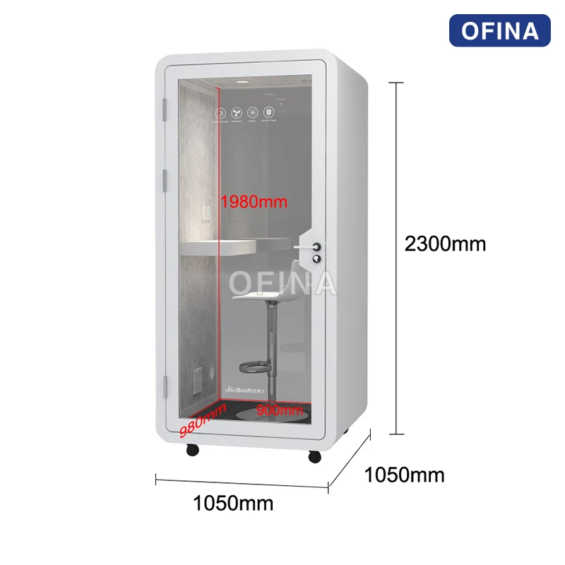 Cabin cách âm di động 1 người — vách 4 lớp, 9 màu vỏ thumbnail 17