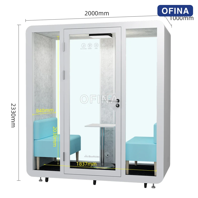 Cabin cách âm di động 2 người — buồng họp đôi, chọn được nội thất thumbnail 10